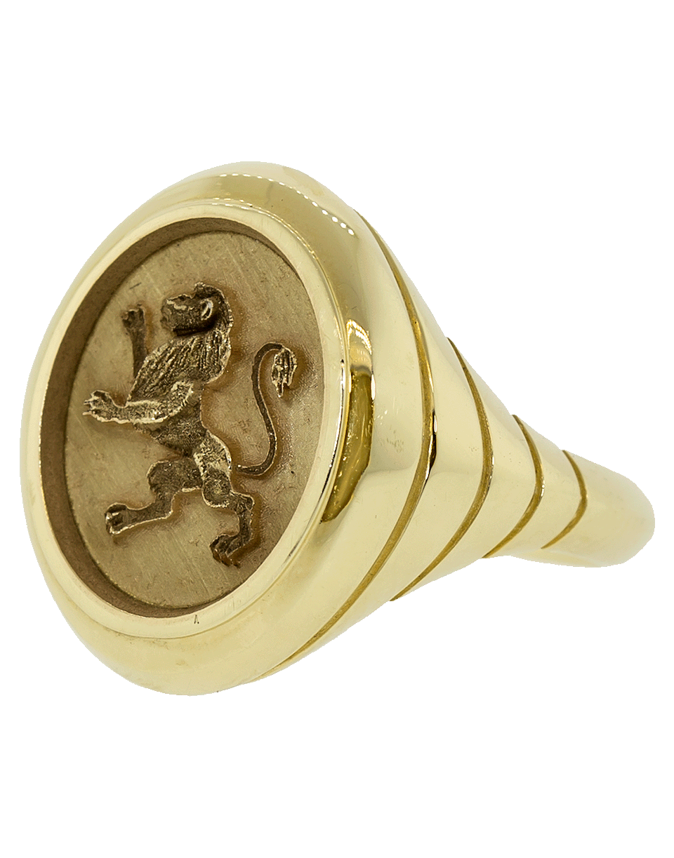RETROUVAI-Lion Grandfather Signet Ring-YELLOW GOLD
