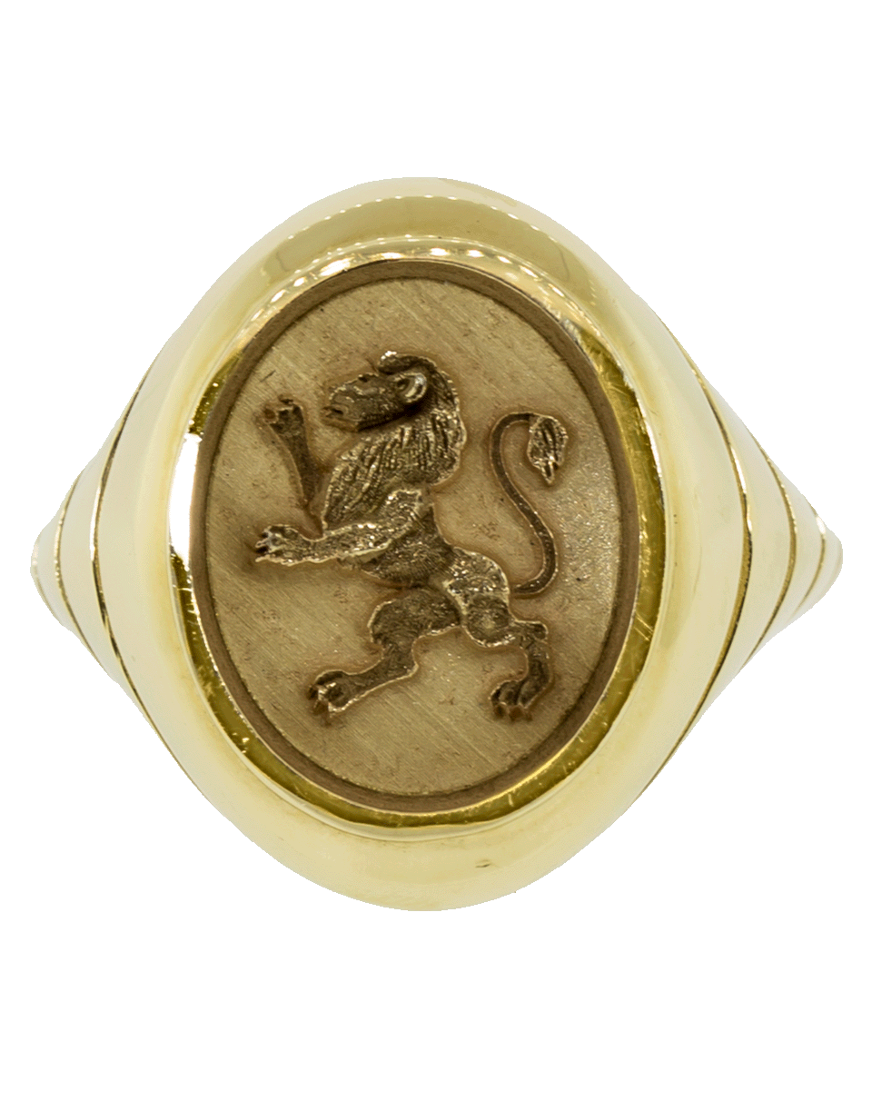 RETROUVAI-Lion Grandfather Signet Ring-YELLOW GOLD