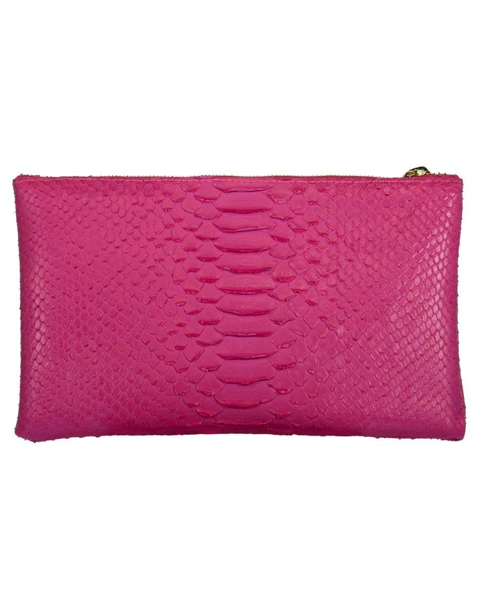 RIVERS EIGHT-Hot Pink Small Python Effect Clutch-HOT PINK