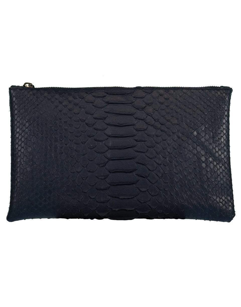 RIVERS EIGHT-Blue Small Python Effect Clutch-MIDBLUE