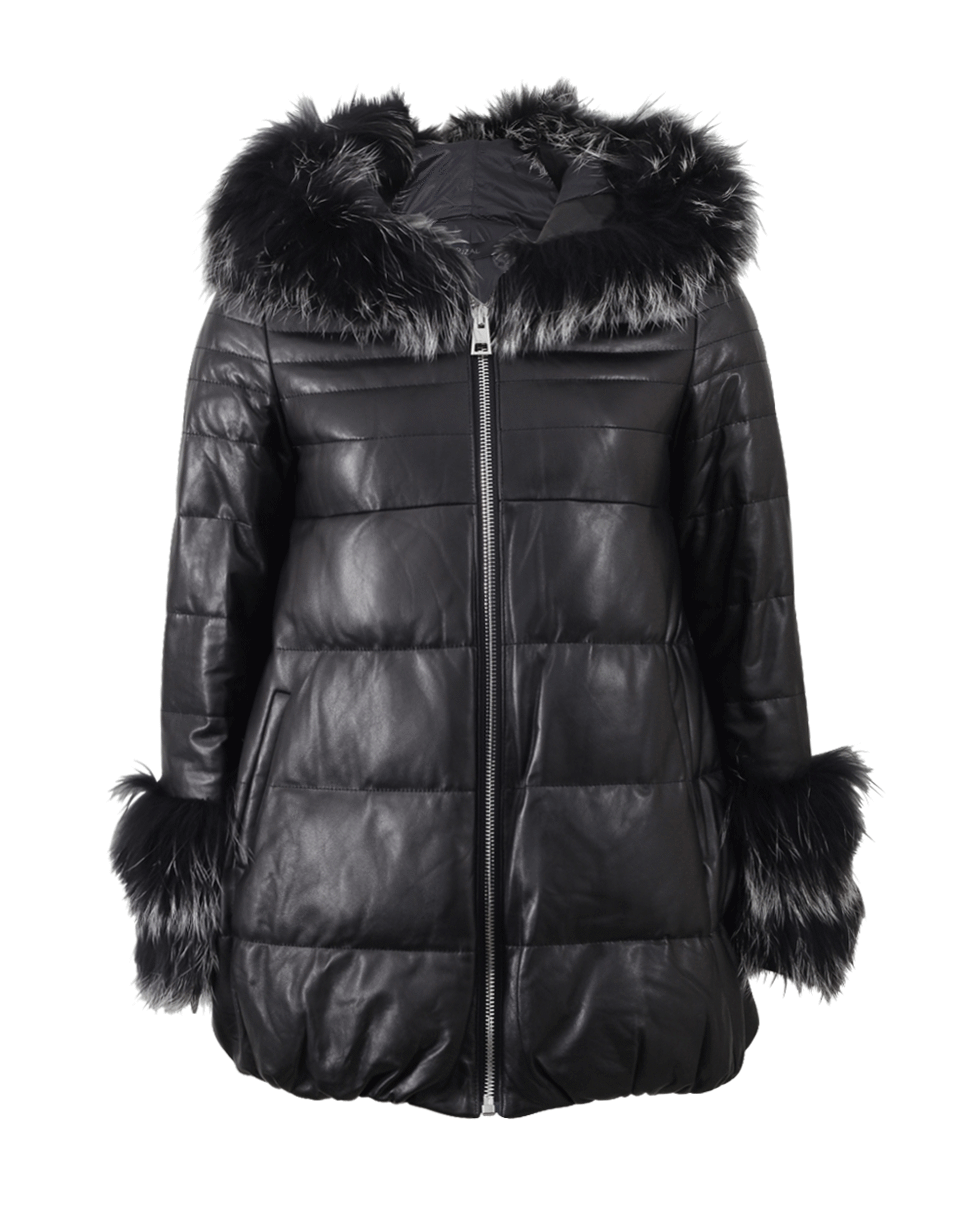 RIZAL-Puffer Fur Hood Coat-