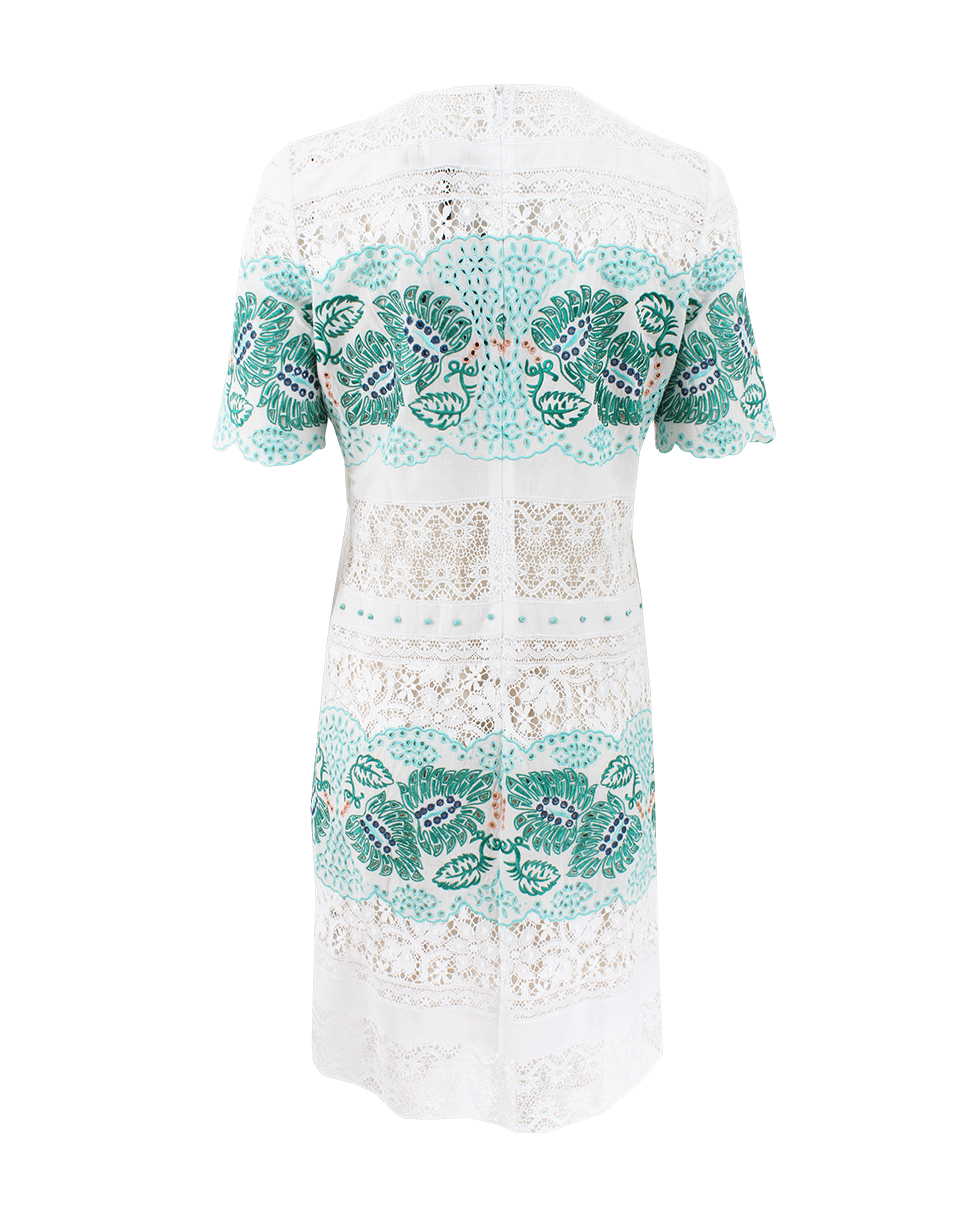 ROBERTO CAVALLI-Cotton Eyelet Dress-BIA/VERD