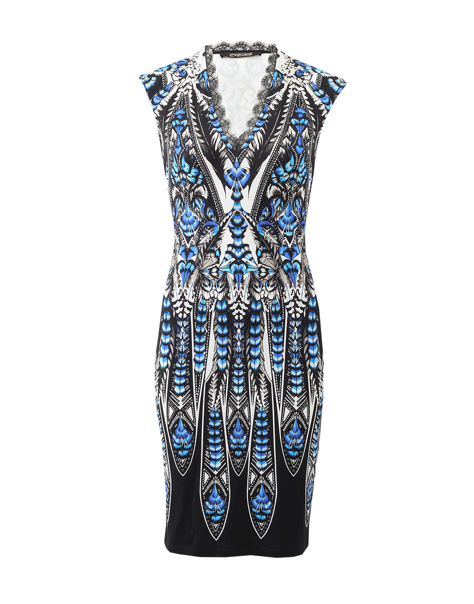 ROBERTO CAVALLI-Fitted V-Neck Dress-