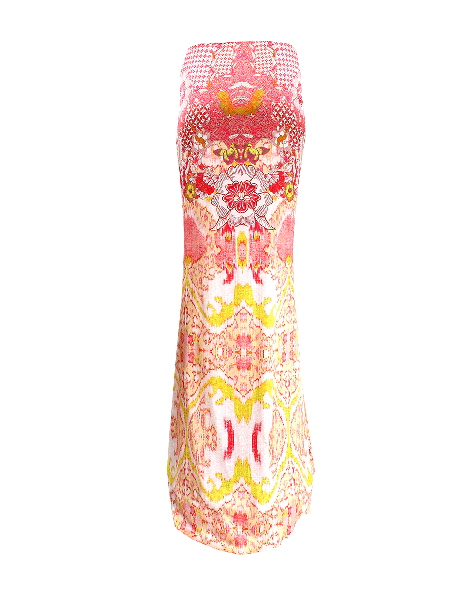 ROBERTO CAVALLI-Side Zip Floral Print Maxi Skirt-