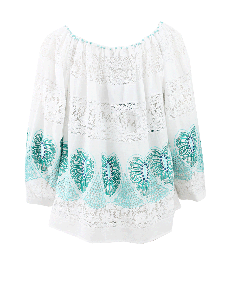 ROBERTO CAVALLI-Cotton Eyelet Top-