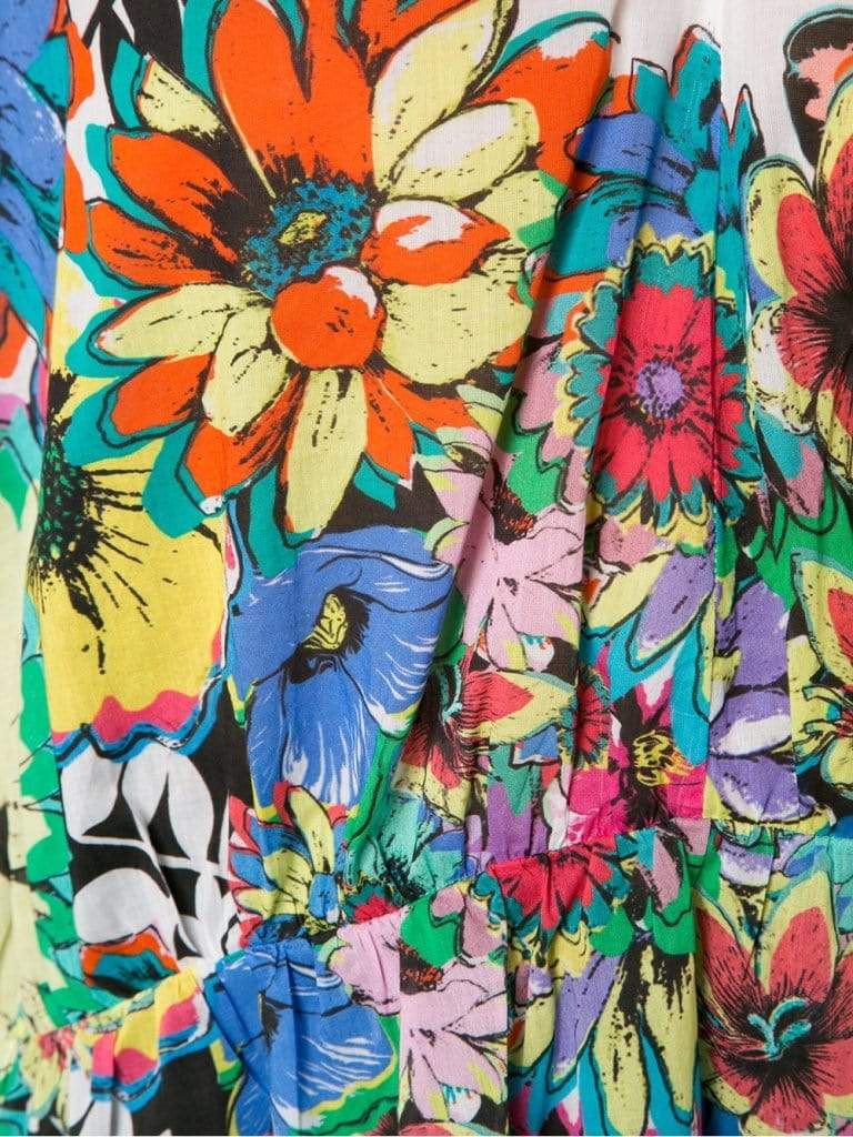 Flower Power Lace Trim Shirt CLOTHINGTOPMISC ROBERTO CAVALLI   