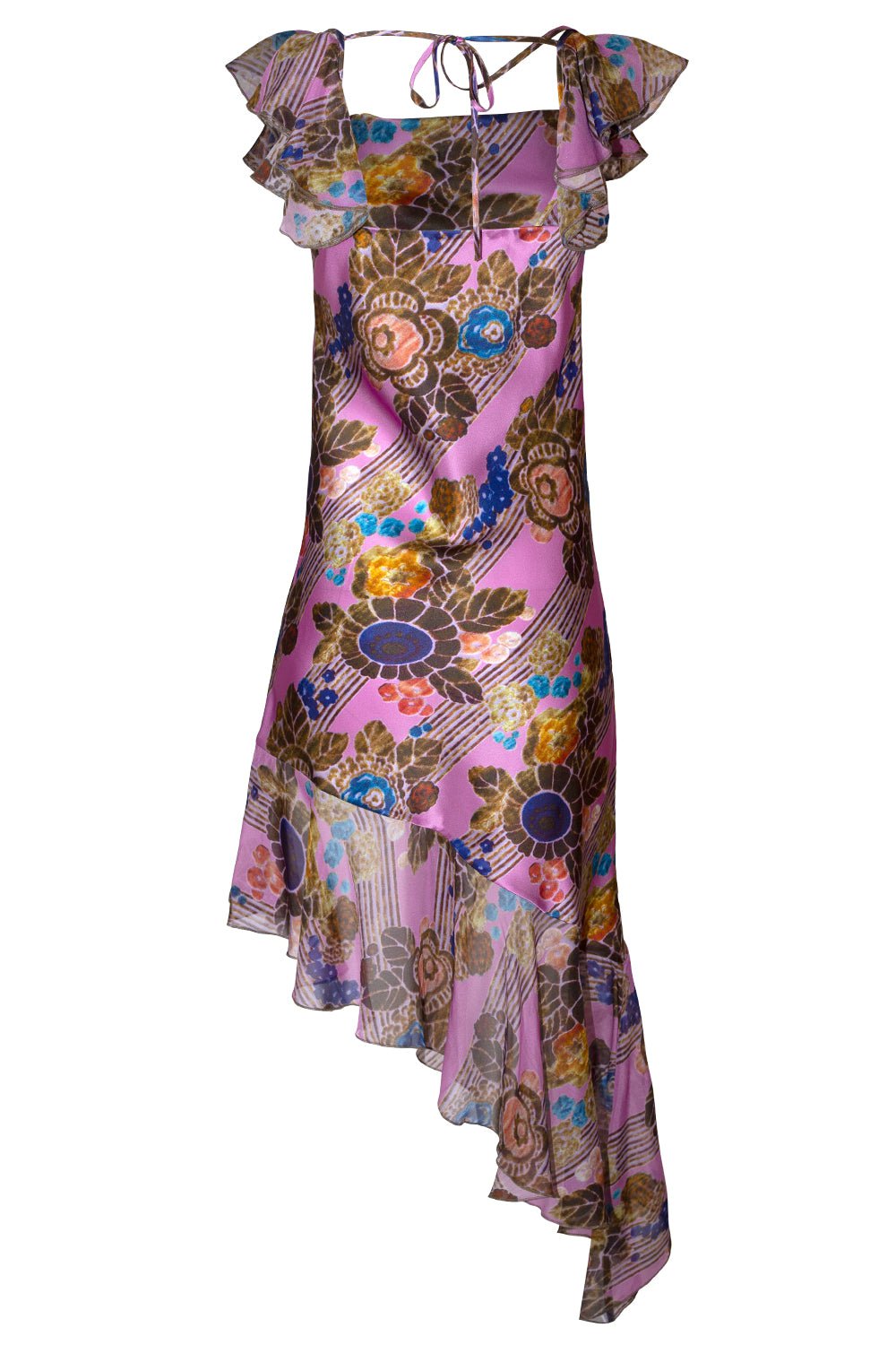 RODARTE-Flower Detail Asymmetrical Printed Dress-