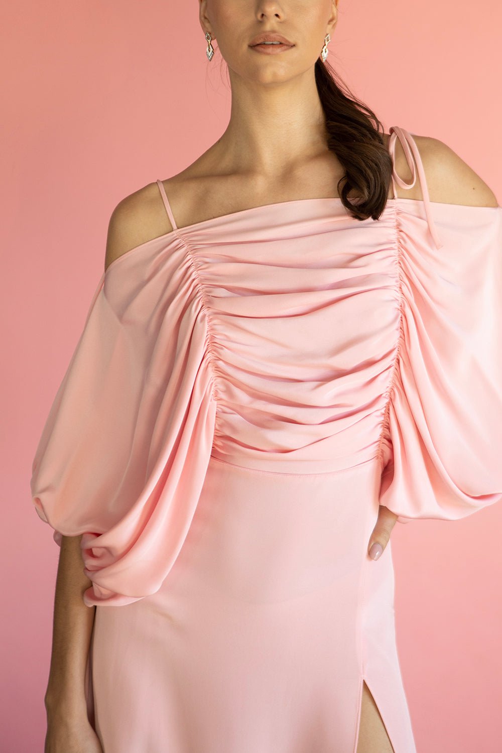 RODARTE-Silk Off The Shoulder Dress-