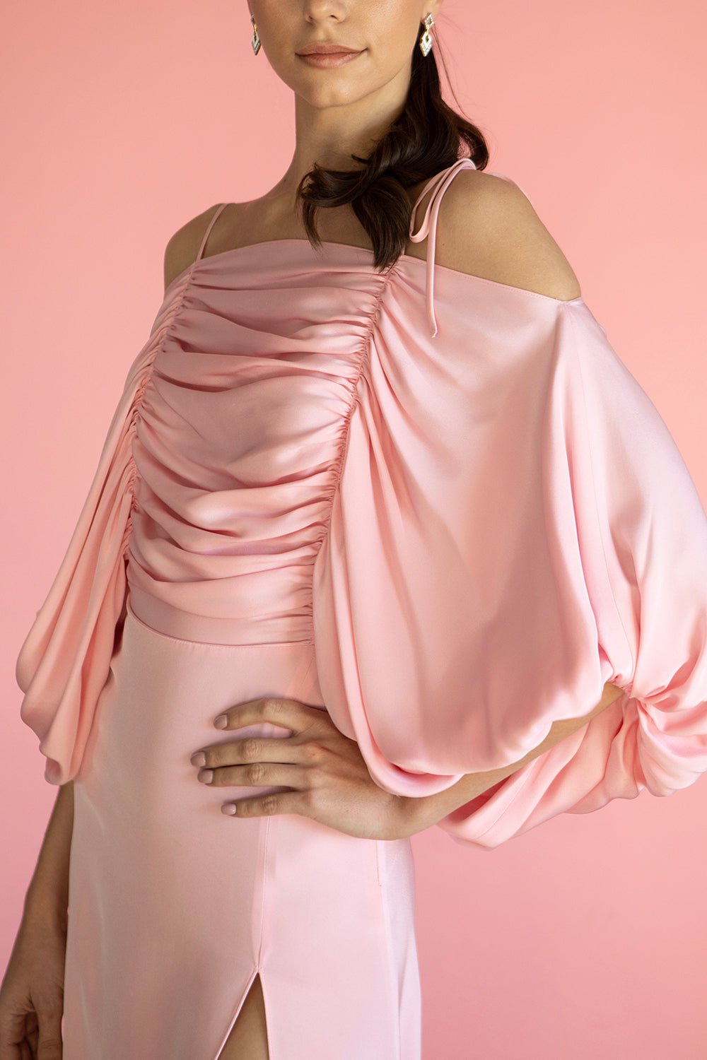 RODARTE-Silk Off The Shoulder Dress-