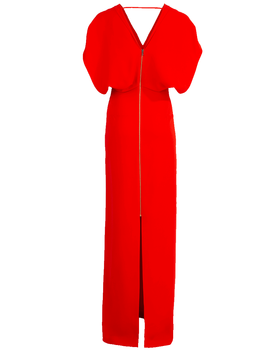 ROLAND MOURET-Lorre Stretch Viscose Gown-RED