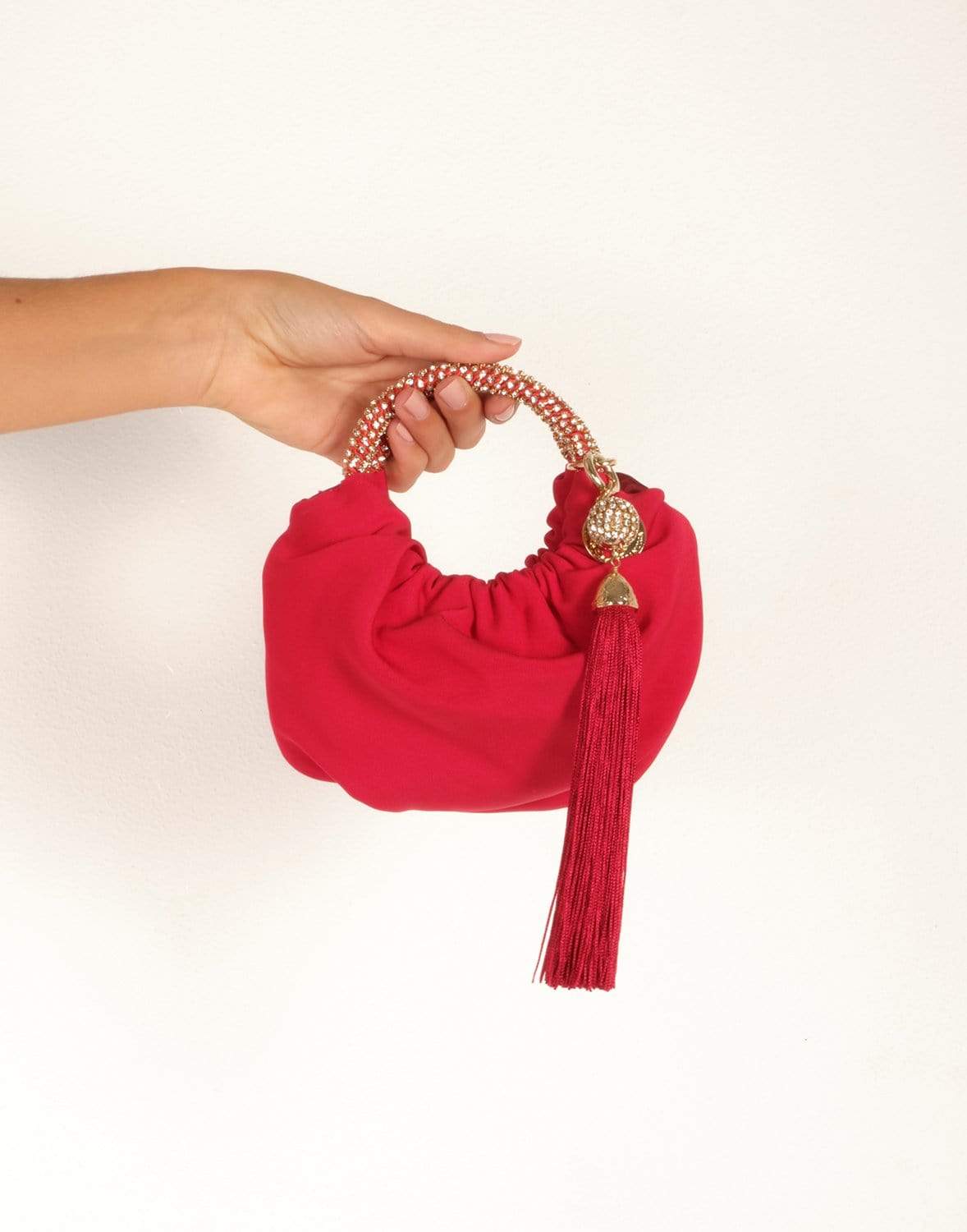 ROSANTICA-Mini Croissant Handbag - Red-RED