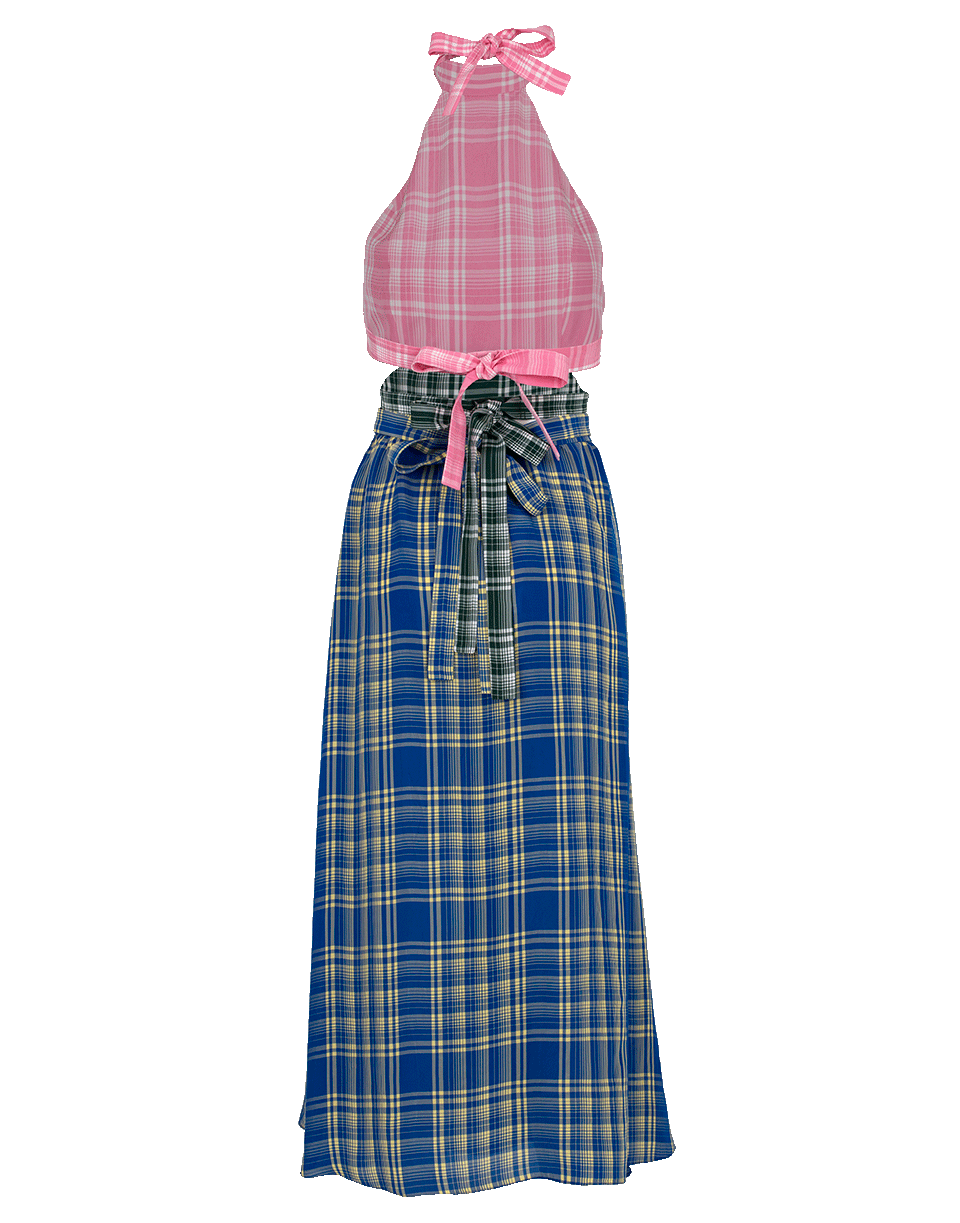 ROSIE ASSOULIN-Halter Dress-PLAID