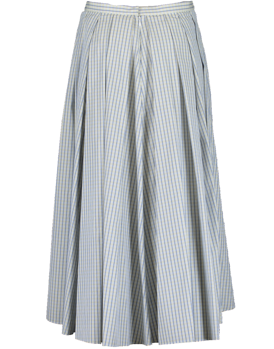 ROSIE ASSOULIN-Pleated A Line Striped Skirt-