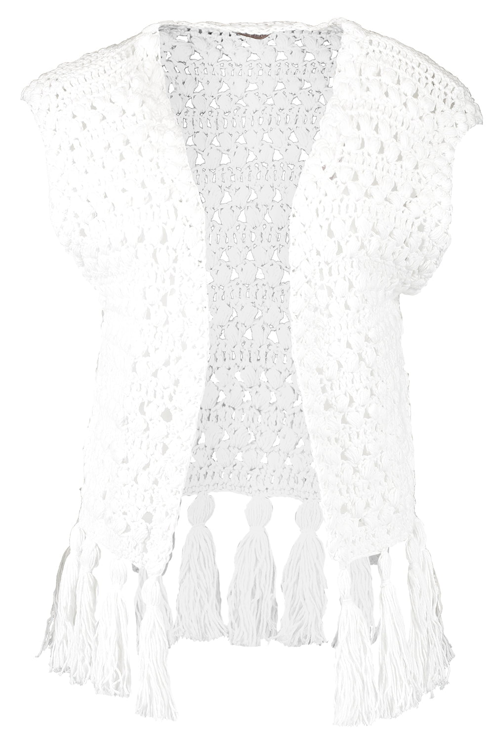 S-MODE-Crochet Vest-WHITE