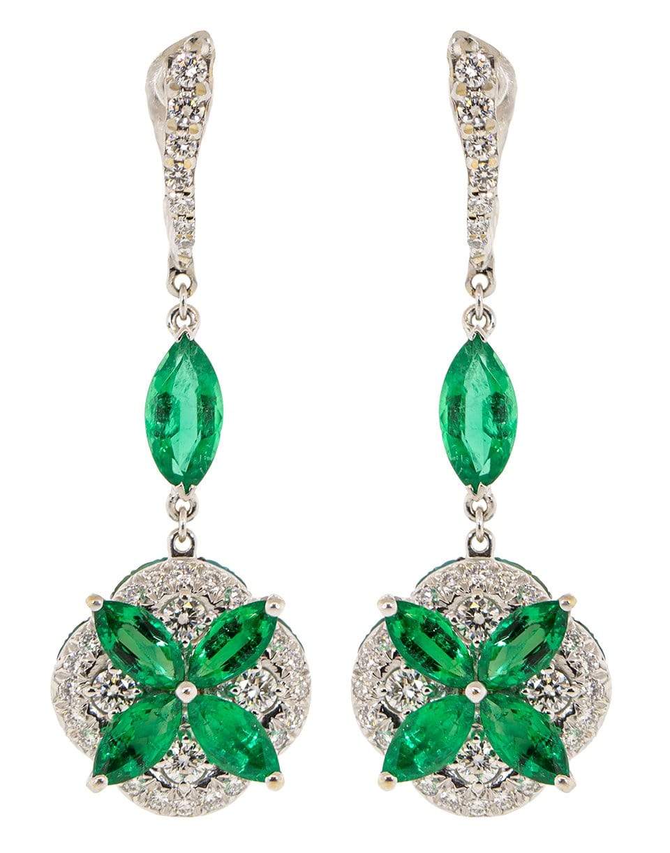 SABOO FINE JEWELS-Emerald and Diamond Drop Earrings-WHTGLD
