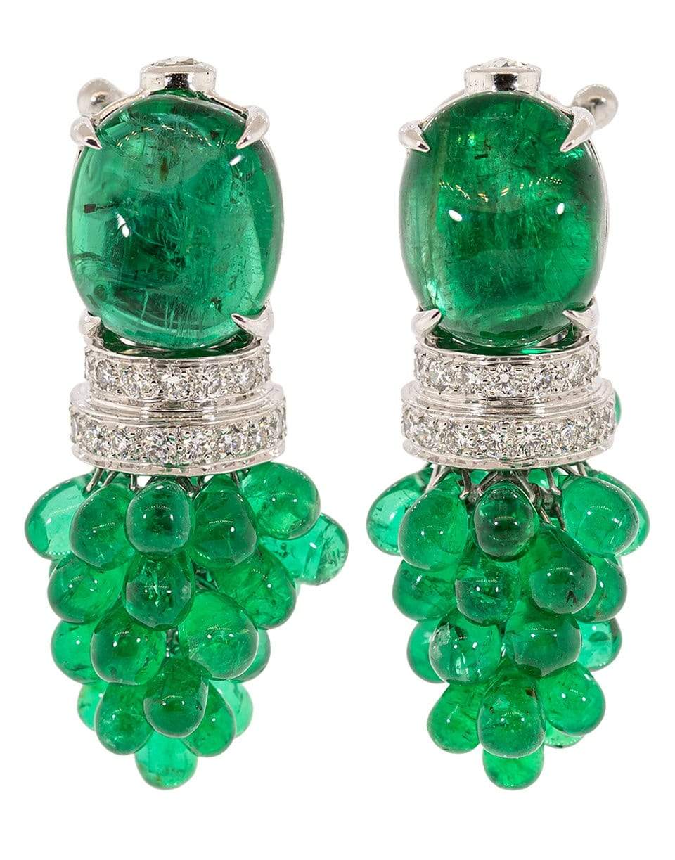 SABOO FINE JEWELS-Emerald and Diamond Earrings-WHTGLD