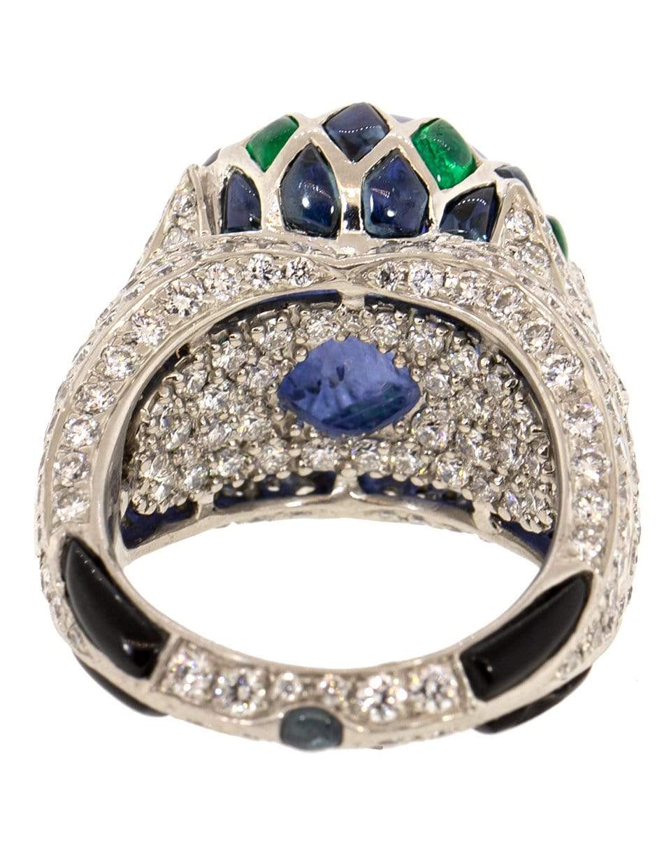 SABOO FINE JEWELS-Blue Sapphire, Emerald, Diamond and Jade Ring-PLAT