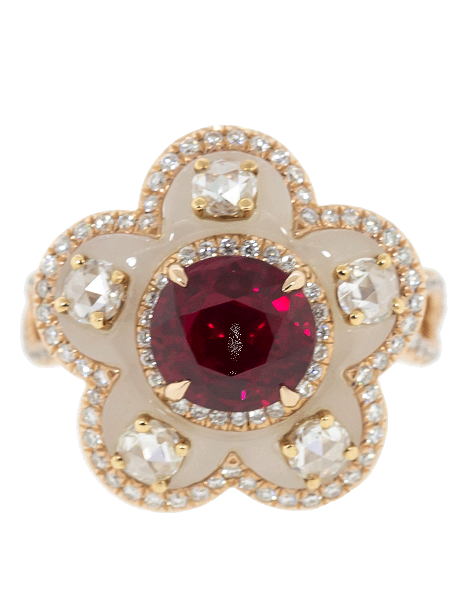 SABOO FINE JEWELS-Aura Ruby Flower Ring-ROSE GOLD