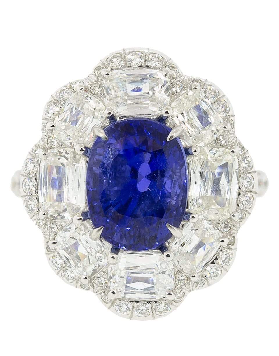 SABOO FINE JEWELS-Oval Sapphire and Diamond Ring-WHITE GOLD