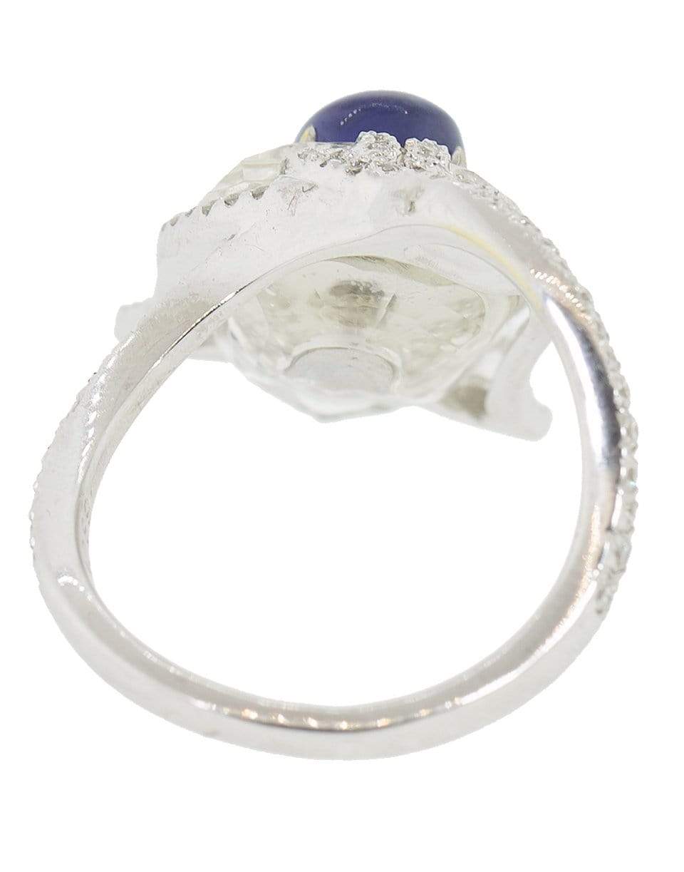 SABOO FINE JEWELS-Burma Sapphire and Diamond Tulip Ring-WHITE GOLD