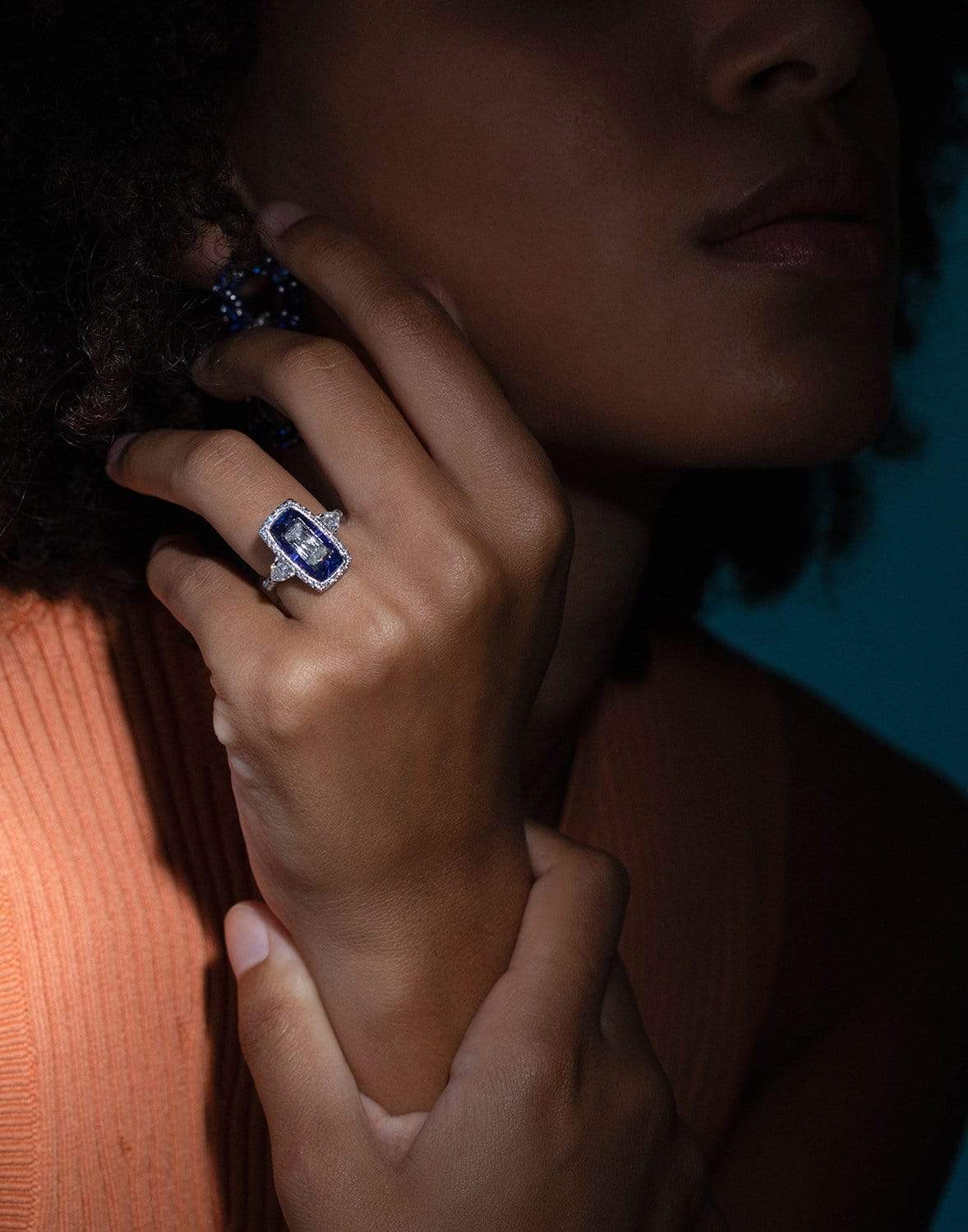 SABOO FINE JEWELS-Tanzanite and Diamond Ring-WHITE GOLD