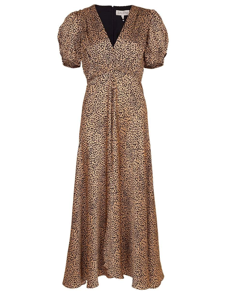 SALONI-Lea Leopard Print Long Dress-