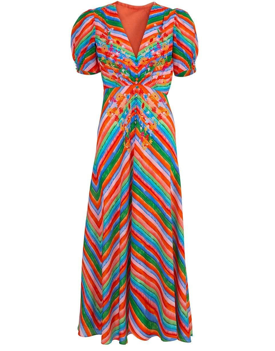 SALONI-Lea Striped Long Dress-