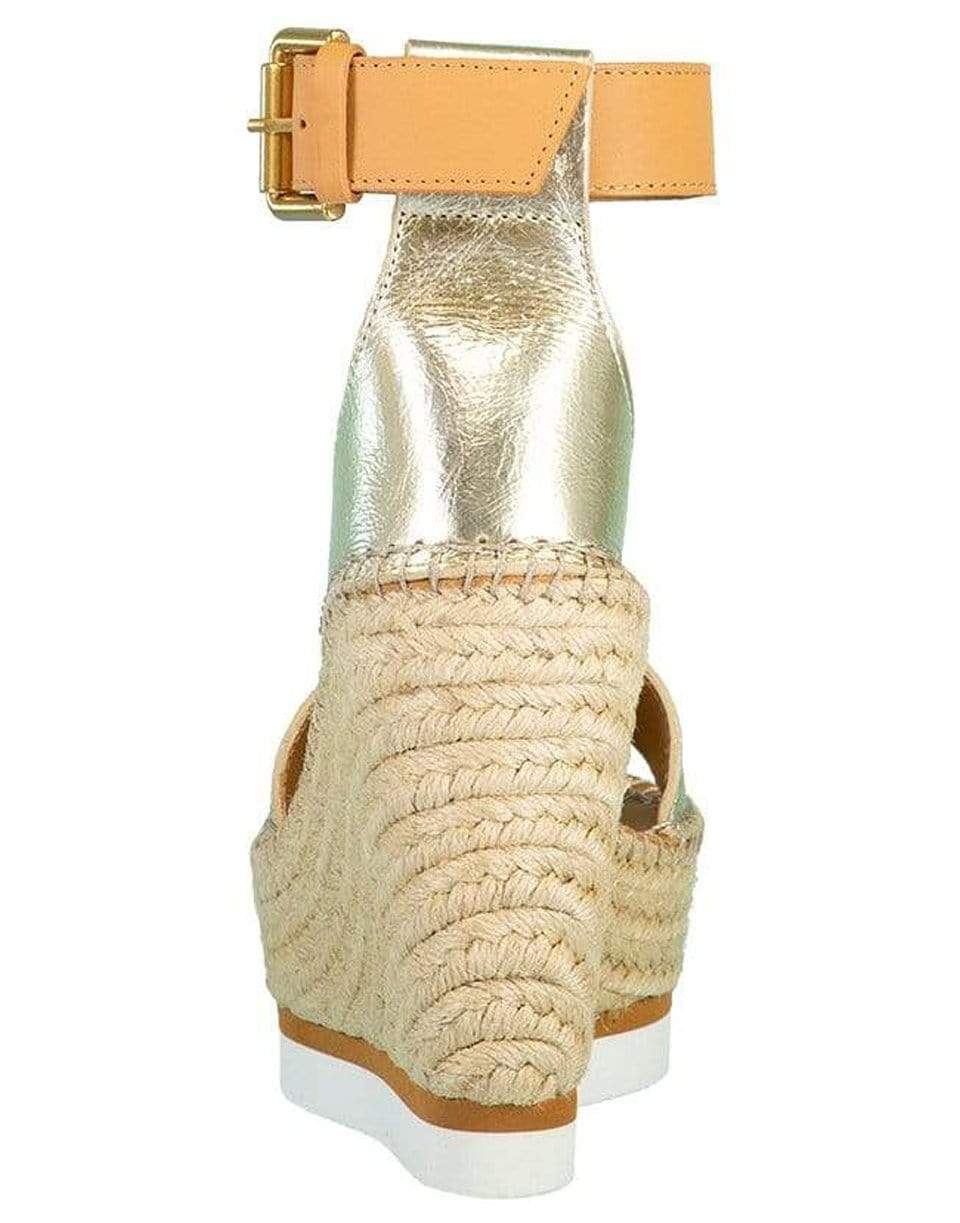 Metallic Strappy Wedge Heel Sandal SHOESANDAL SEE by CHLOE   