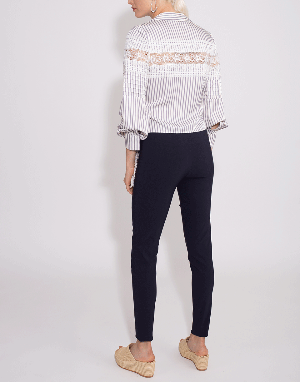 self-portrait-Long Striped Wrap Top-