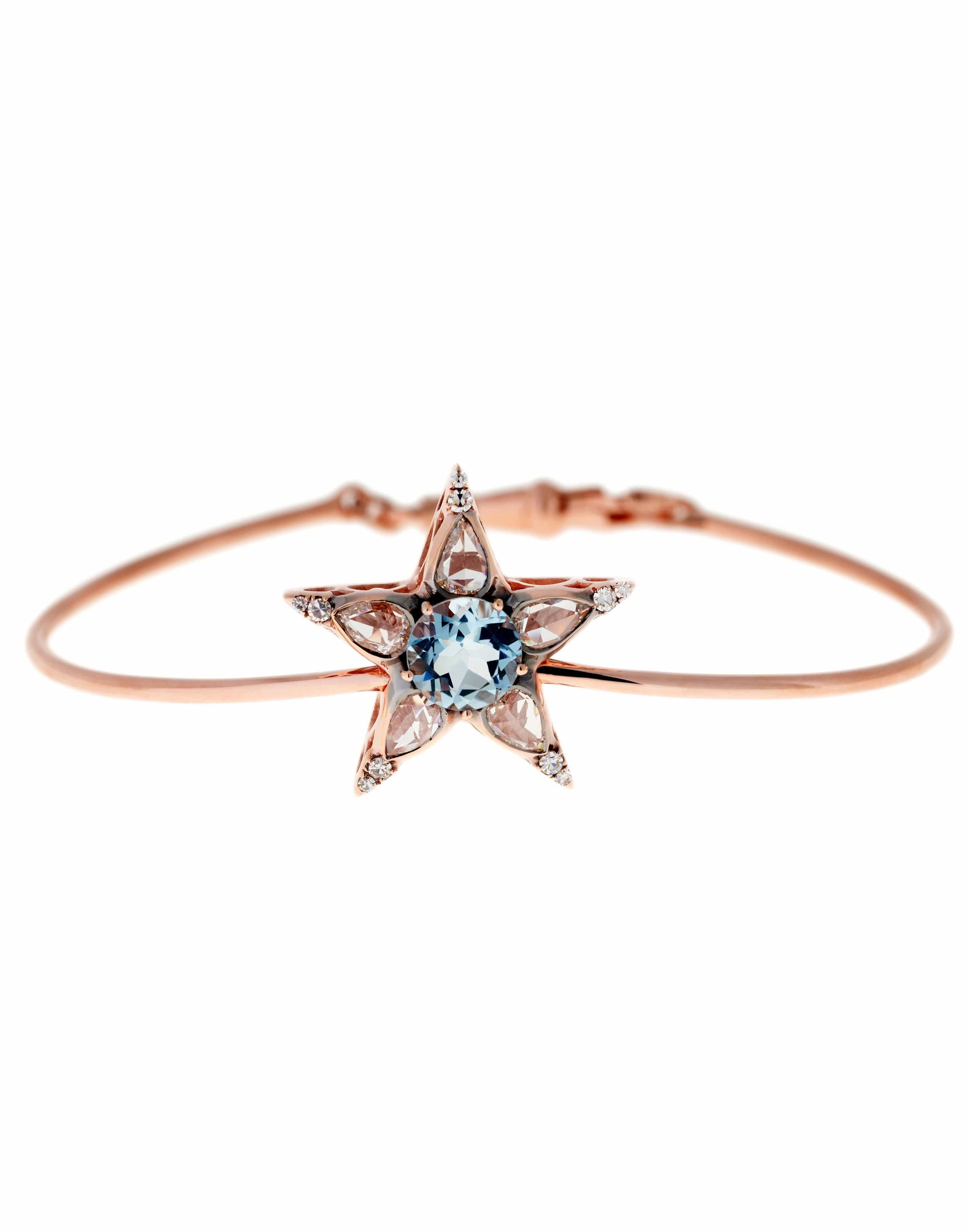 SELIM MOUZANNAR-Diamond and Aquamarine Star Bracelet-