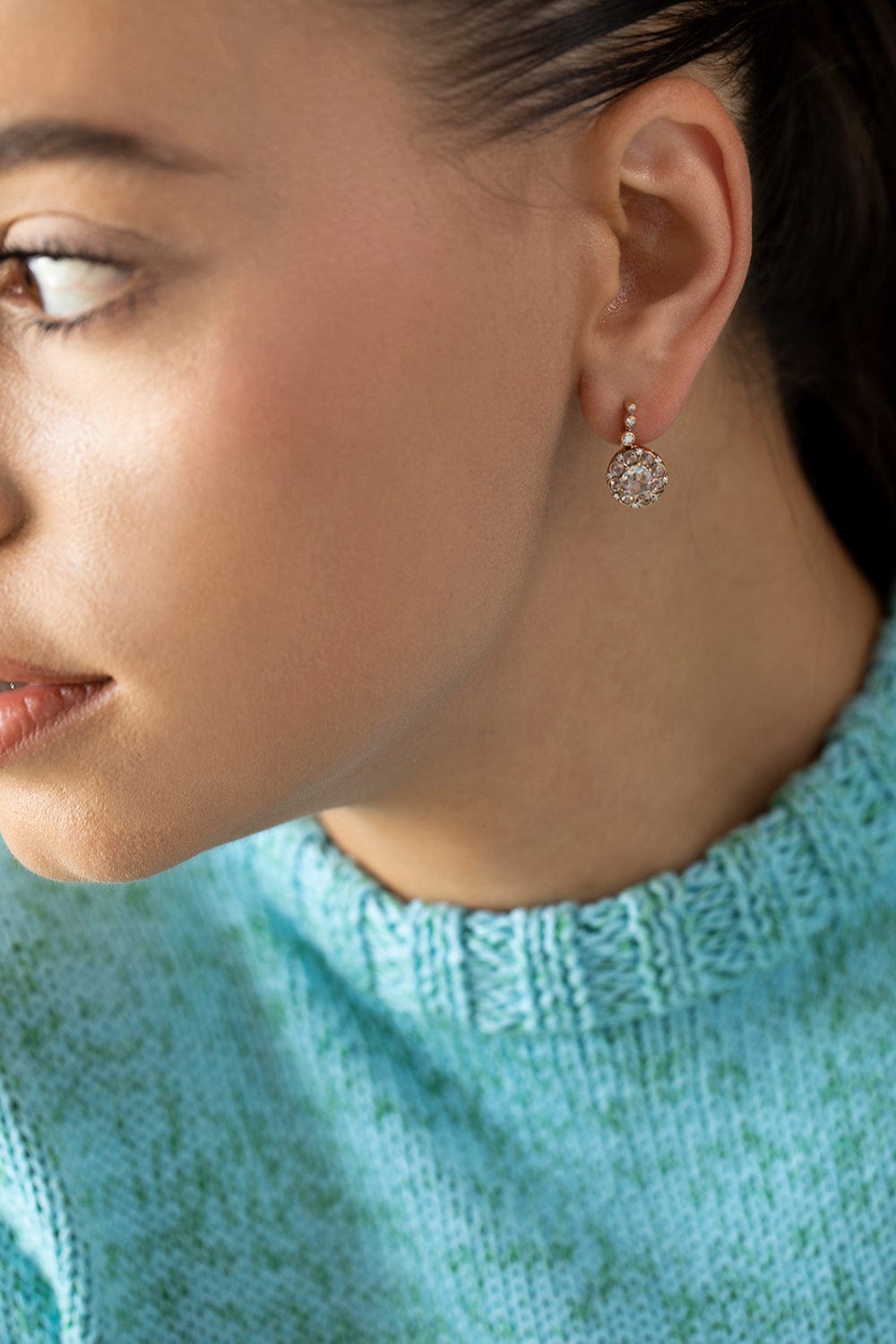 Diamond Beirut Rosace Earrings JEWELRYFINE JEWELEARRING SELIM MOUZANNAR   