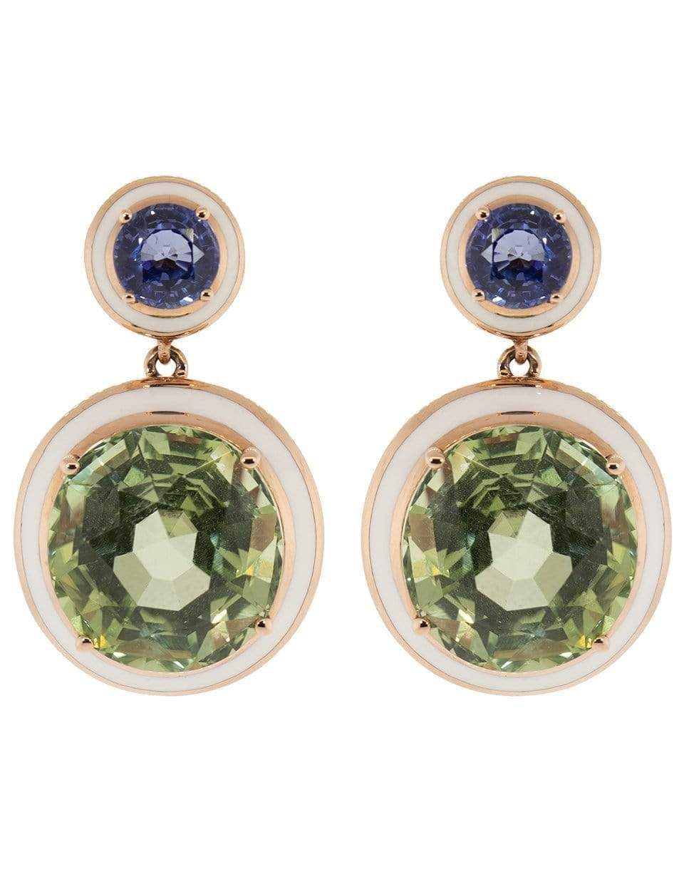 SELIM MOUZANNAR-Gemma Green Tourmaline and Blue Sapphire Earrings-ROSE GOLD