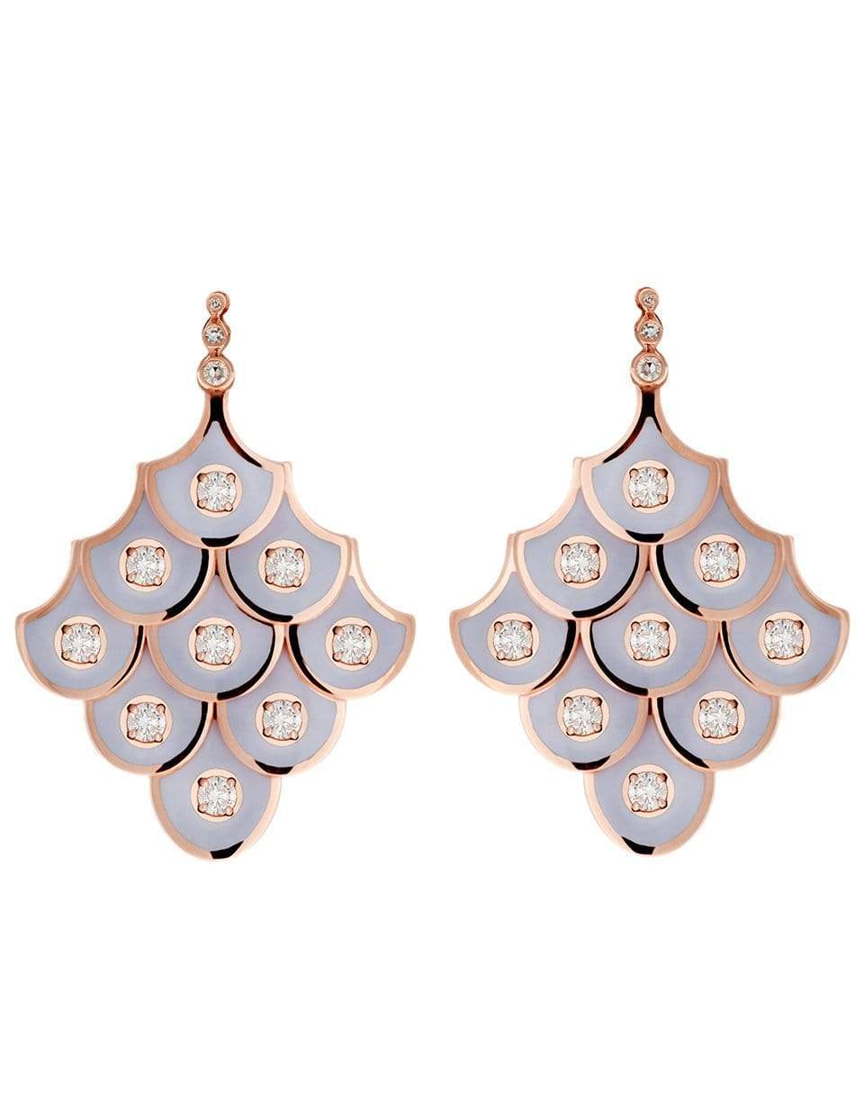 SELIM MOUZANNAR-Lilac Enamel and Diamond Earrings-ROSE GOLD