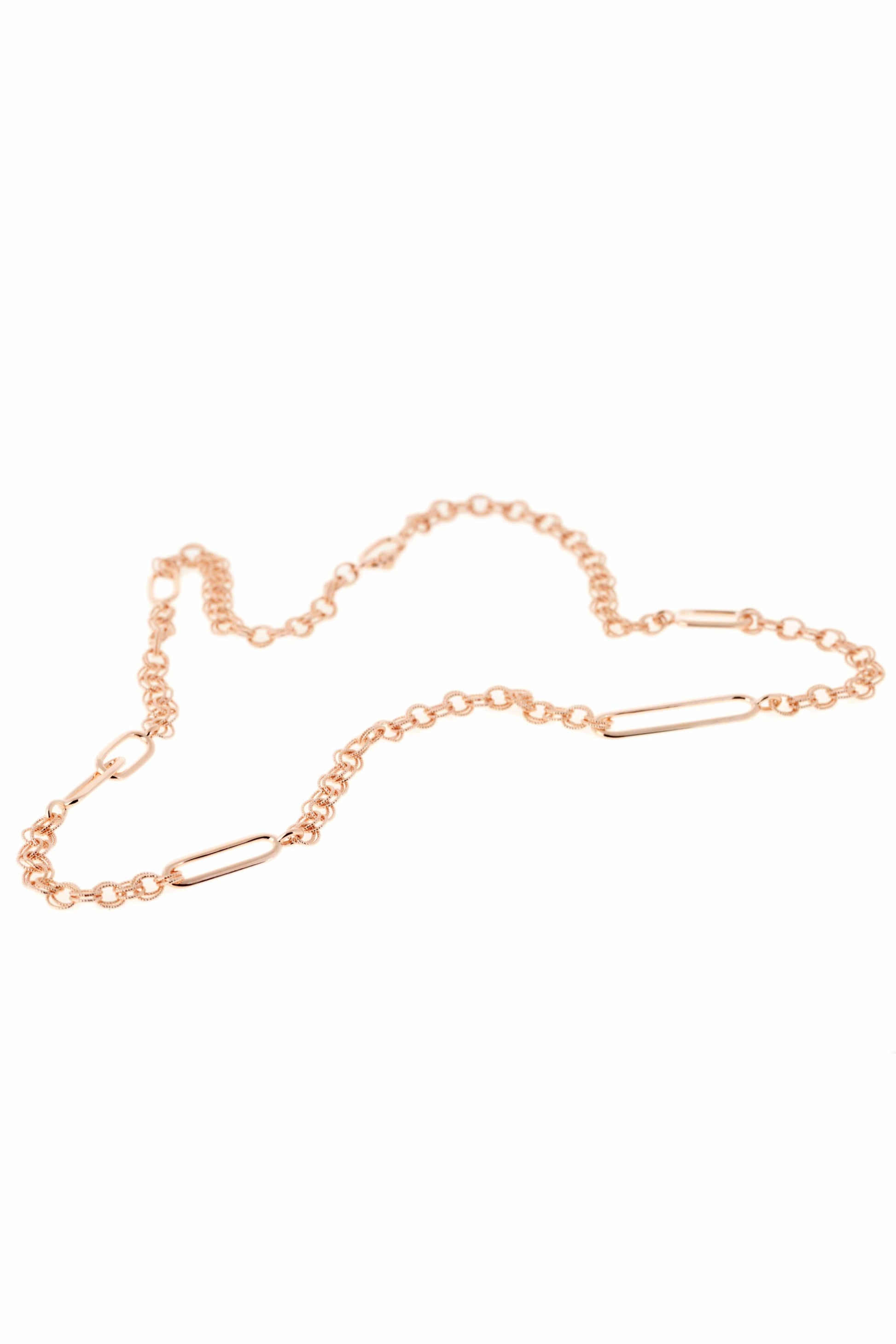 SELIM MOUZANNAR-Torsadee Double Chain Necklace-ROSE GOLD
