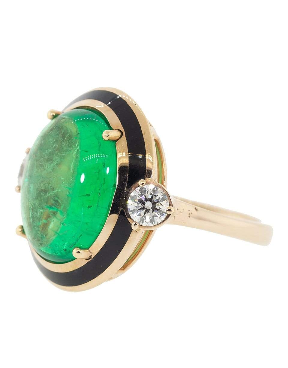 Muzo Colombian Cabochon Emerald Ring JEWELRYFINE JEWELRING SELIM MOUZANNAR   