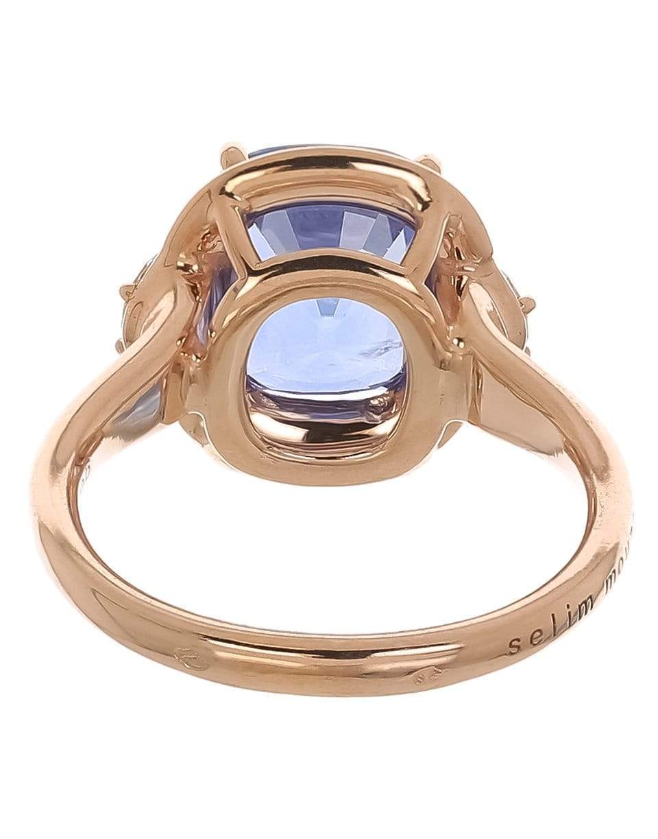 SELIM MOUZANNAR-Orange Enamel Blue Sapphire Ring-ROSE GOLD
