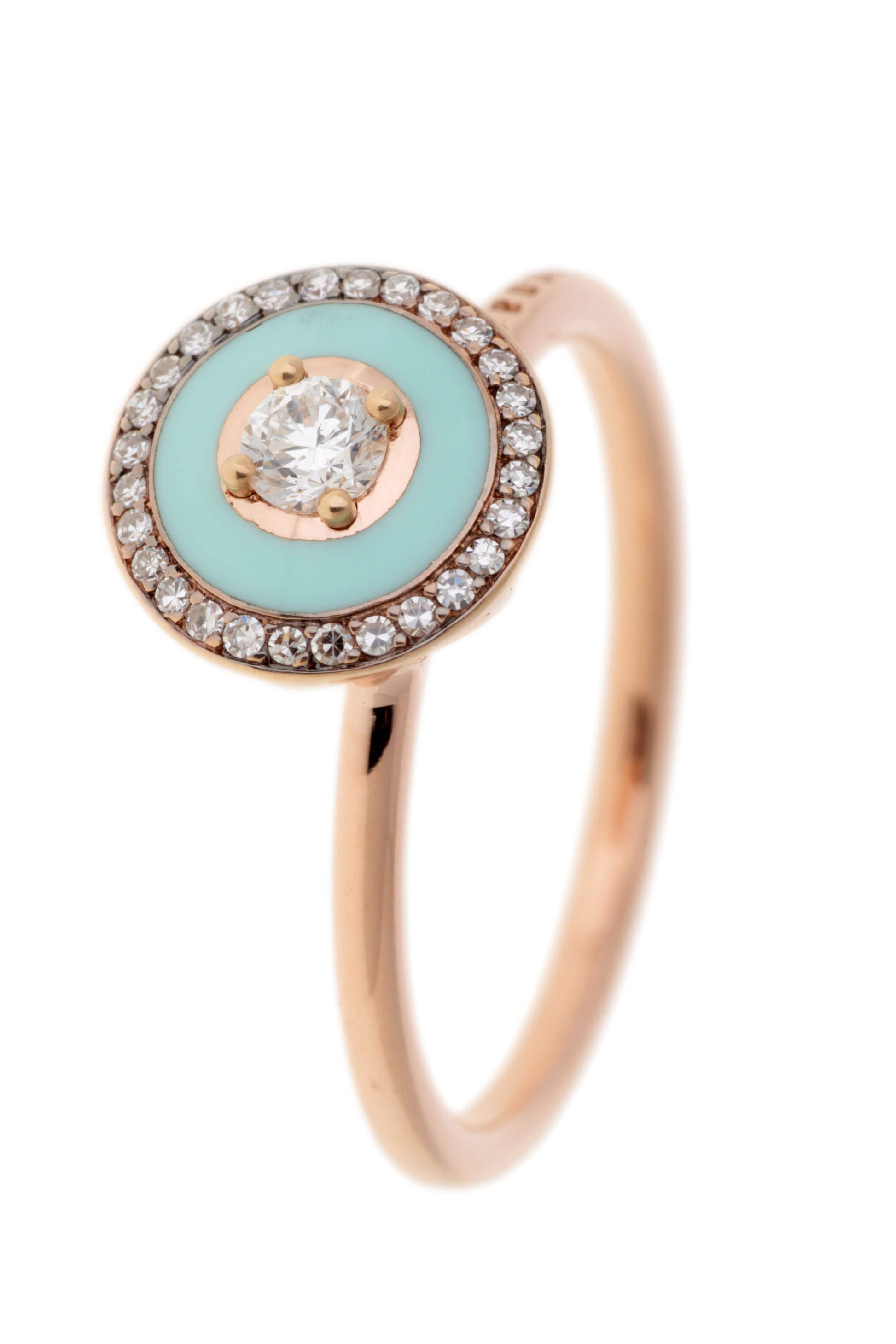 SELIM MOUZANNAR-Mint Enamel Diamond Ring-ROSE GOLD