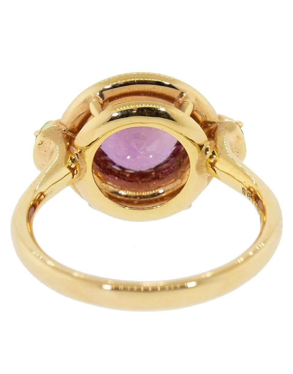 SELIM MOUZANNAR-Pink Sapphire and Enamel Ring-ROSE GOLD