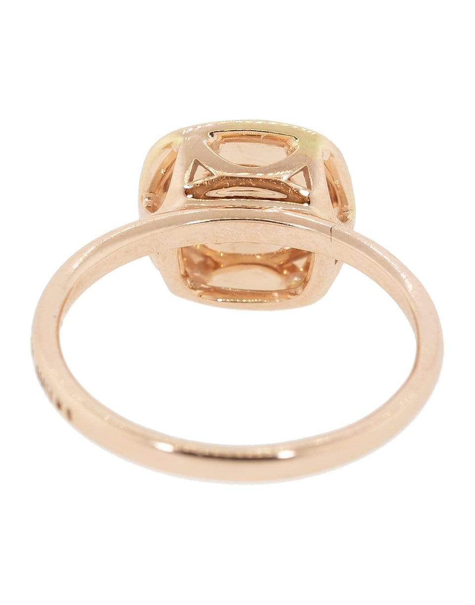 SELIM MOUZANNAR-Large Square Diamond and Burgundy Enamel Ring-ROSE GOLD