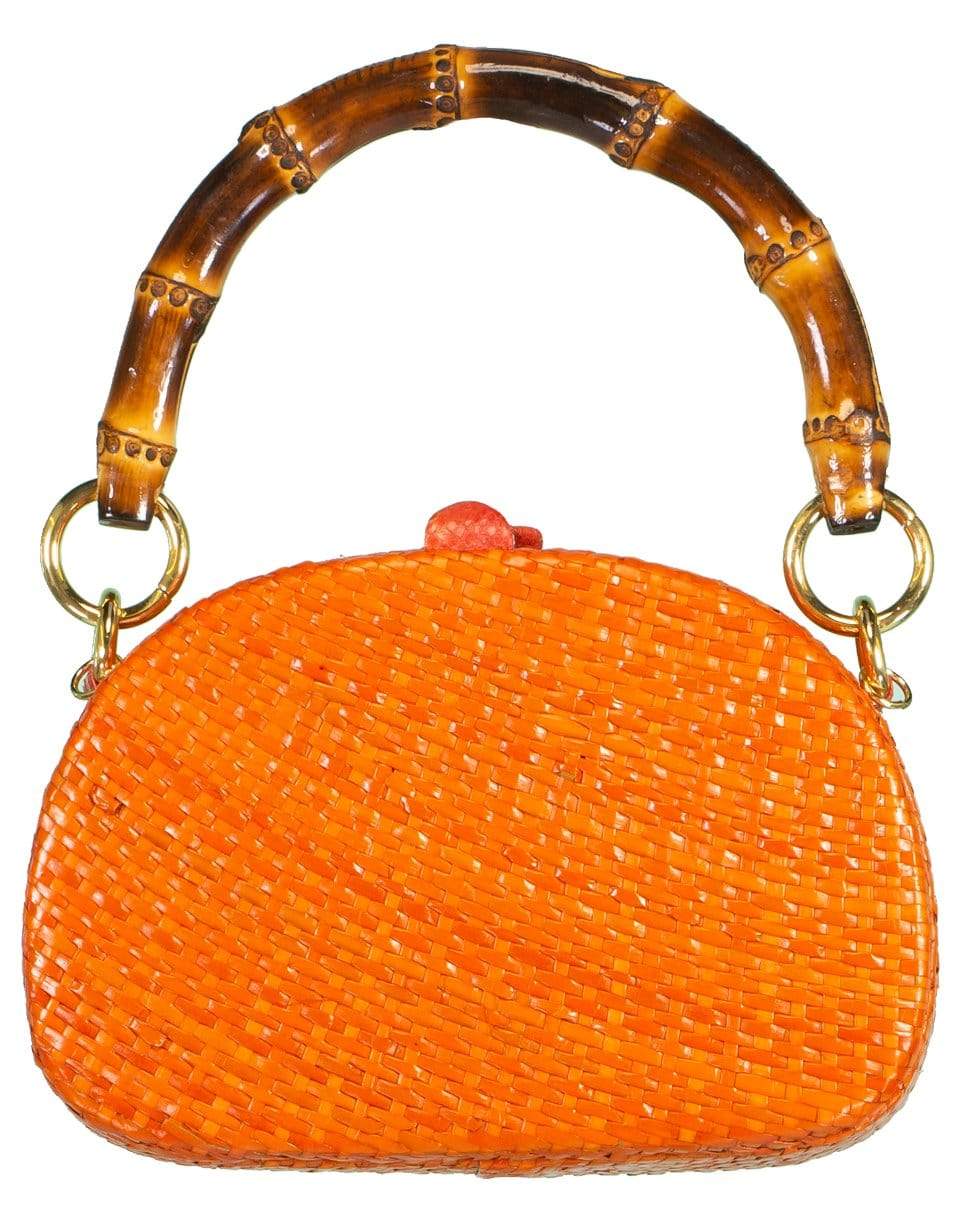 SERPUI-Orange Anne RM Straw Bag-ORANGE