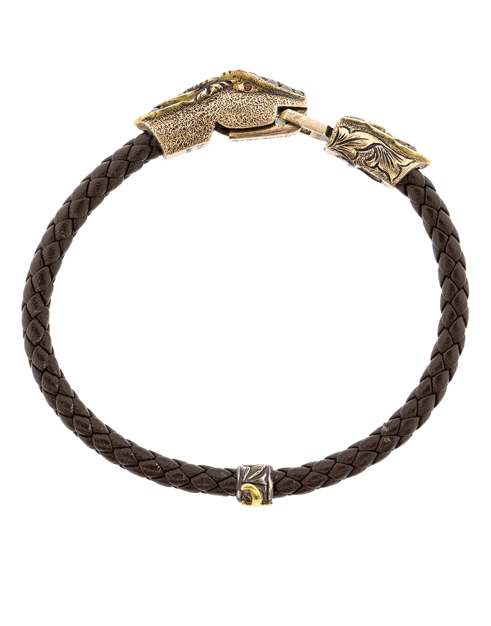 SEVAN BICAKCI-Black Diamond Snake Leather Bracelet-ROSE GOLD