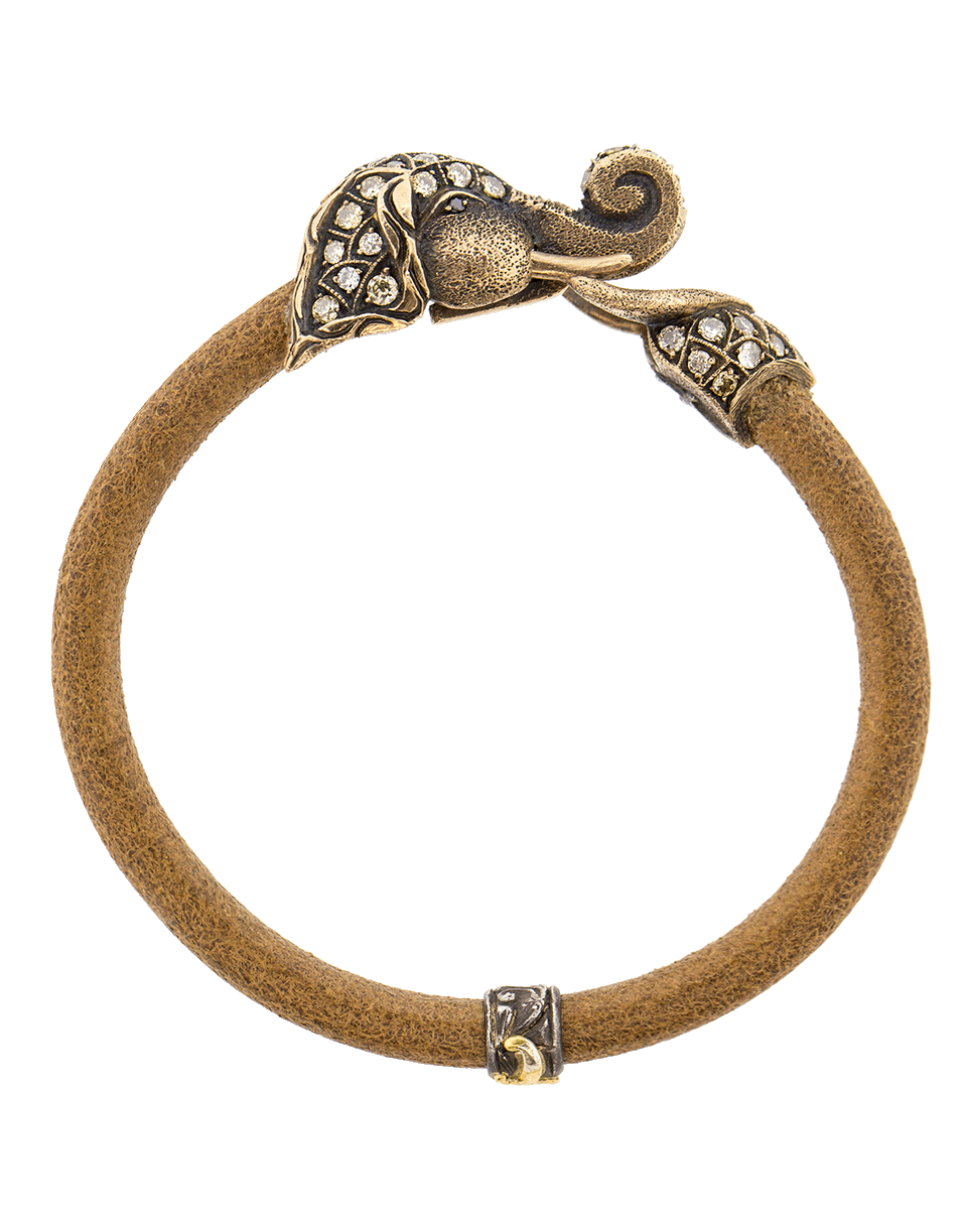 Diamond Elephant Leather Bracelet JEWELRYFINE JEWELBRACELET O SEVAN BICAKCI   