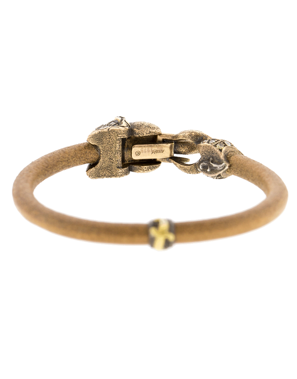SEVAN BICAKCI-Diamond Elephant Leather Bracelet-ROSE GOLD