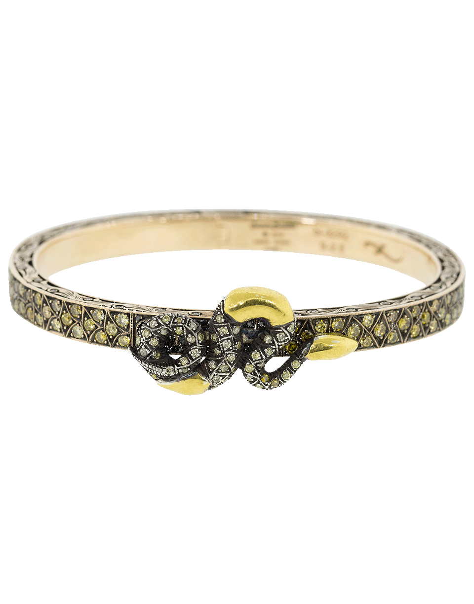 SEVAN BICAKCI-Fancy Diamond Snake Bangle-YELLOW GOLD