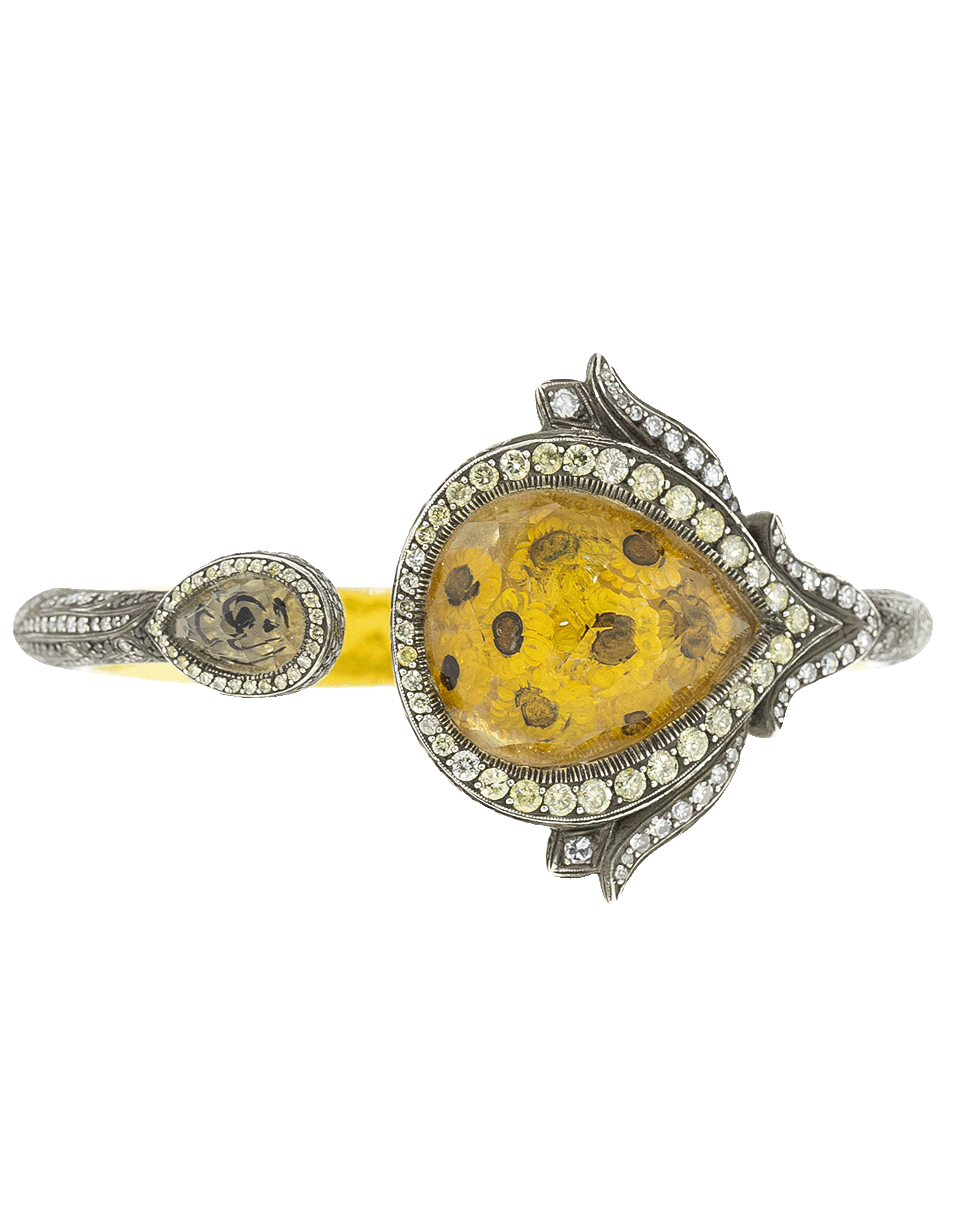 Hinged Sunflower And Diamond Bracelet JEWELRYFINE JEWELBRACELET O SEVAN BICAKCI   