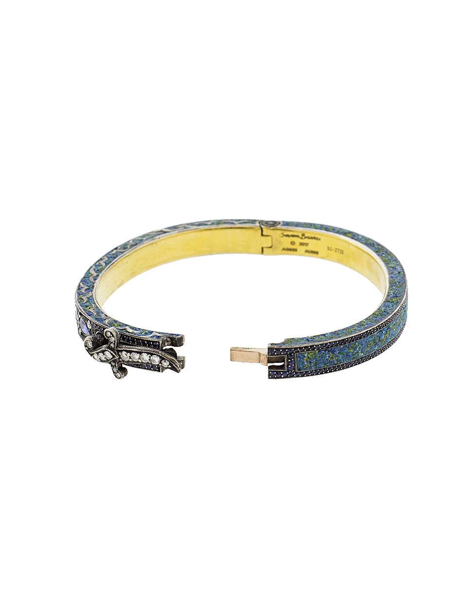 SEVAN BICAKCI-Tanzanite & Diamond Hinged Bangle-YELLOW GOLD