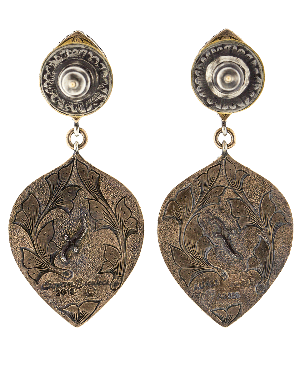 SEVAN BICAKCI-Turquoise Mosaic Peacock Earrings-ROSE GOLD
