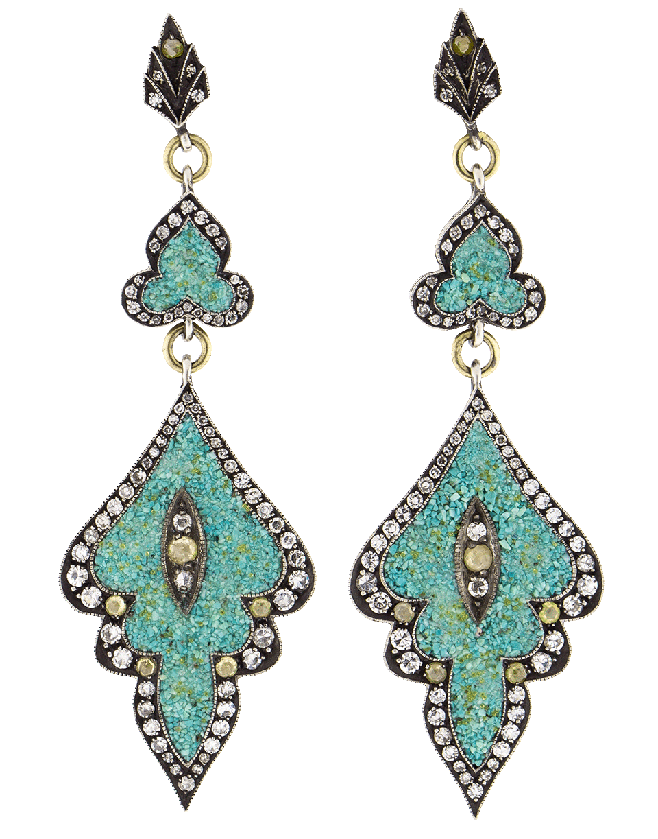 Turquoise Mosaic Shield Earrings JEWELRYFINE JEWELEARRING SEVAN BICAKCI   