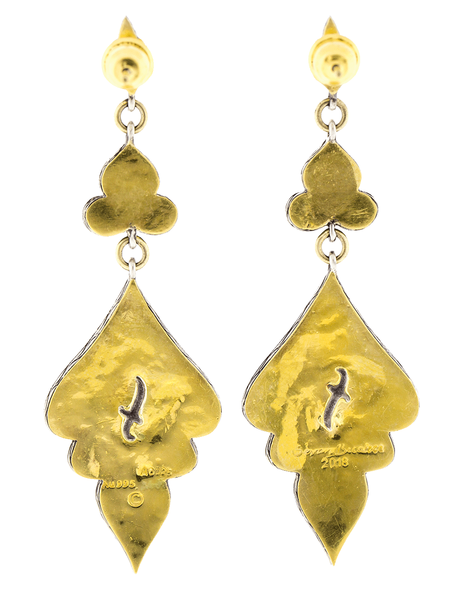 SEVAN BICAKCI-Turquoise Mosaic Shield Earrings-YELLOW GOLD
