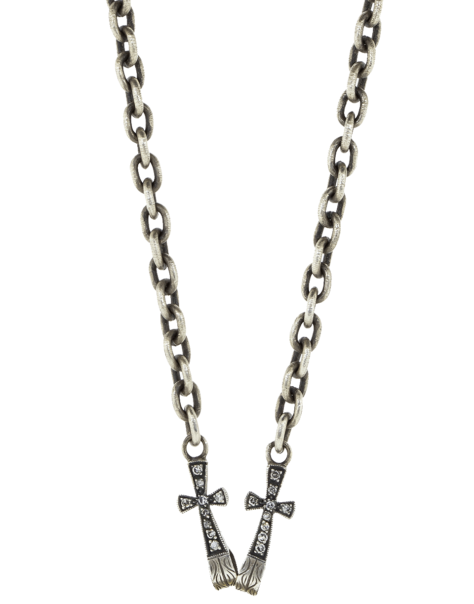 SEVAN BICAKCI-Diamond Cross Endcap Silver Open End Chain-SILVER